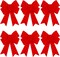 6PCS Large Red Christmas Bows,11 x 8 Inches PVC Velvet Christmas Wreath Bows for Xmas Tree Party Decoration